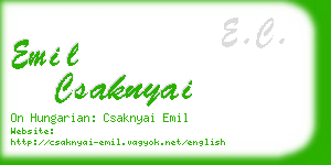 emil csaknyai business card